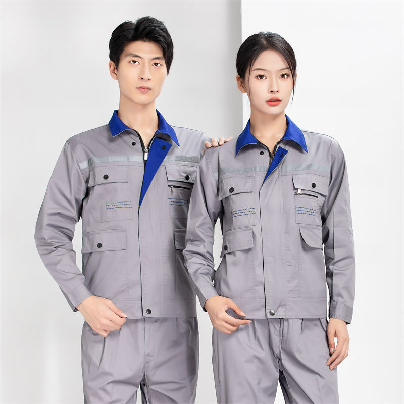 夏季明线条拼色领长袖工作服上衣H22-23682图5