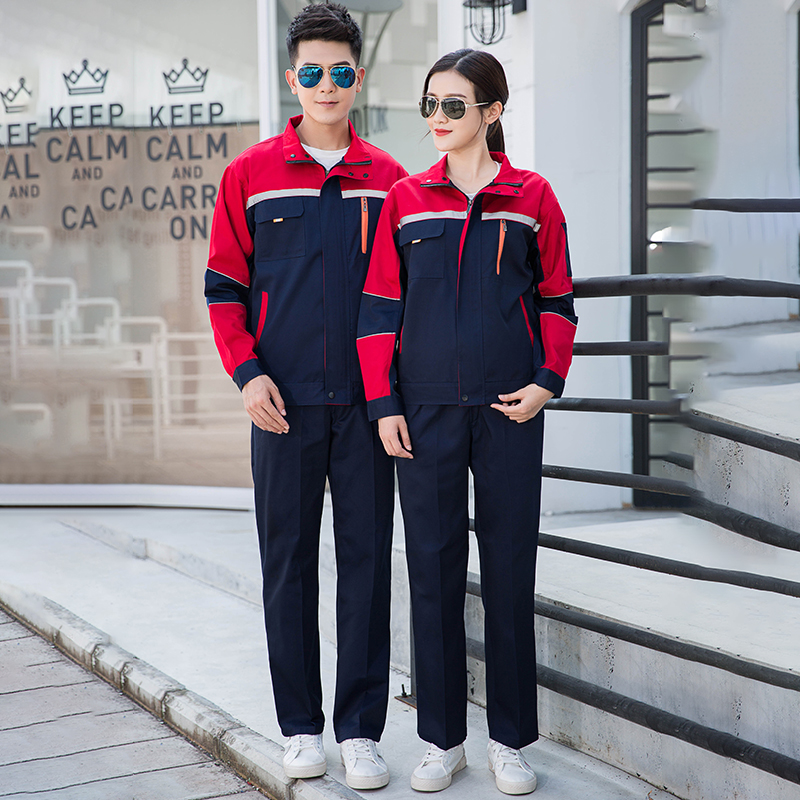 全工艺单层涤棉厚纱卡春秋款长袖工装劳保服套装B01-871-879套装图9