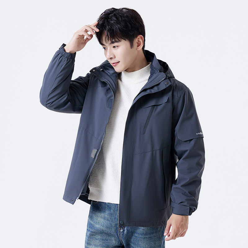 御寒加厚保暖情侣三合一冲锋衣KH-5158男款图4