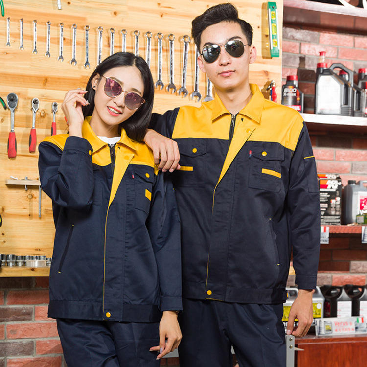 春秋工程撞色长袖工装服上衣B14-P14上衣图7