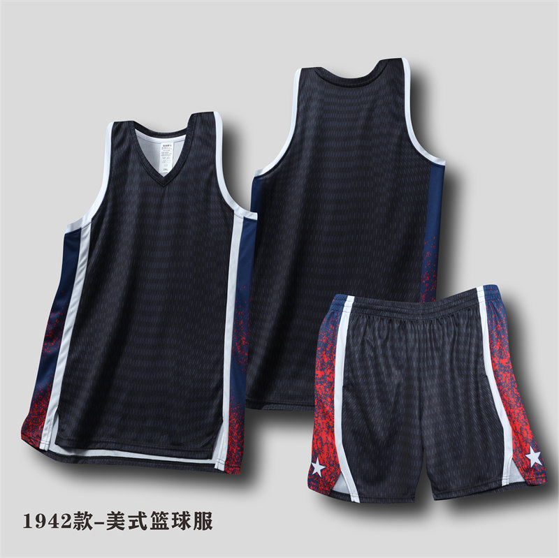 美开衩描边背心篮球服套装120-1942图2