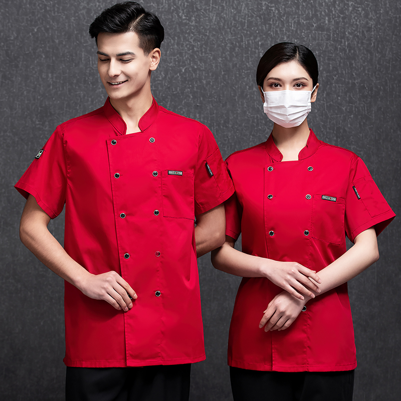 小皮标透气网短袖酒店厨师服上衣H20-C21-586图4