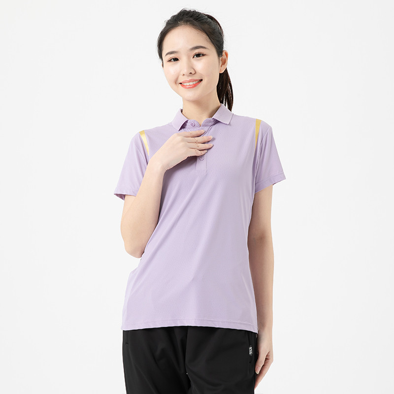 透气冰丝弹力翻领短袖POLO衫KF2-9206女款图3