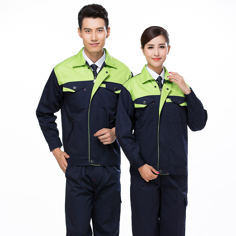全工艺涤棉厚纱卡拼色长袖工装套装B06-W2301-W2308图7