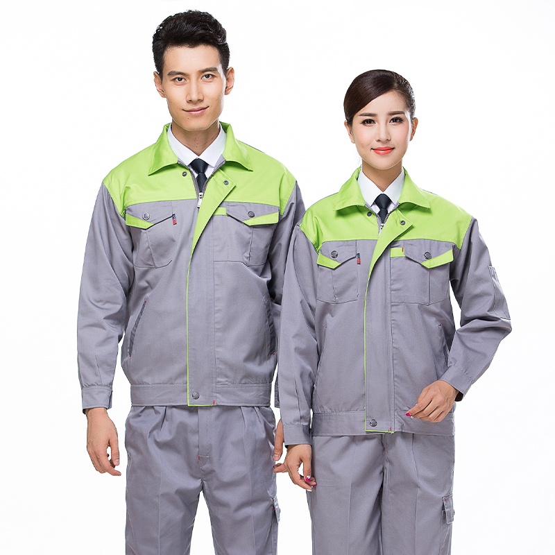 全工艺涤棉厚纱卡拼色长袖工装套装B06-W2301-W2308图6