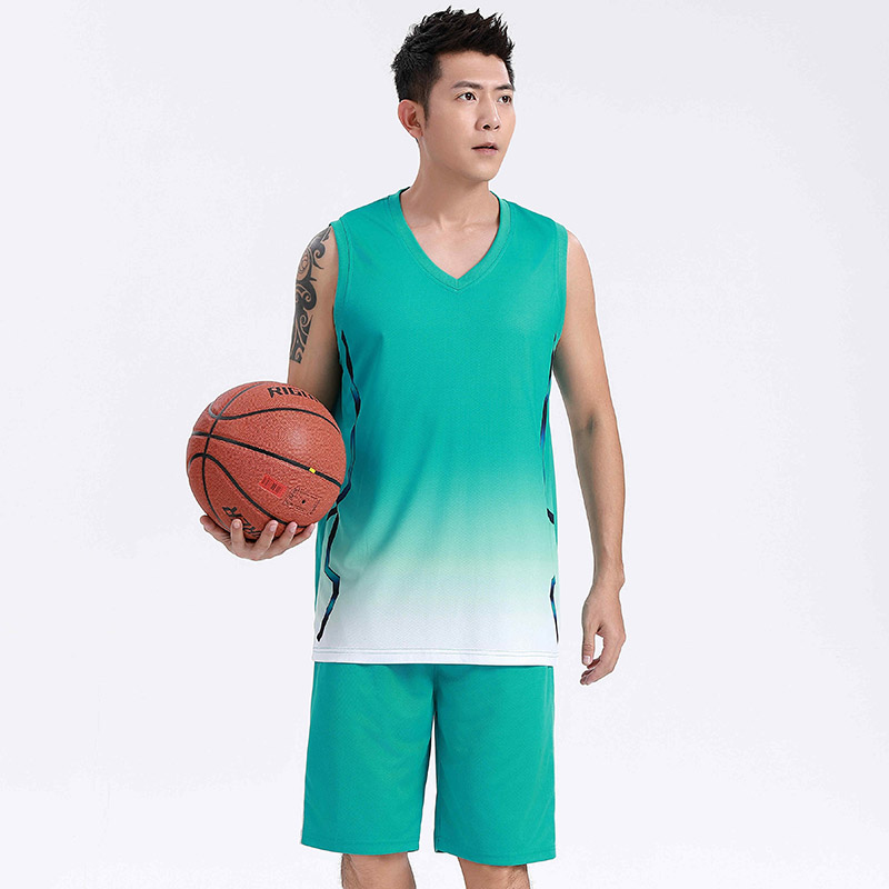 渐变印花速干篮球服套装GY6-8453图2