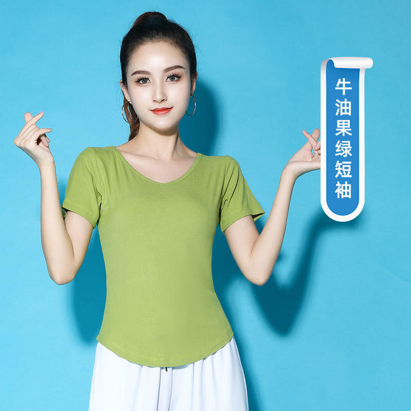 广场舞健身操螺纹棉短袖T恤运动上衣H25-2205vlsy图3