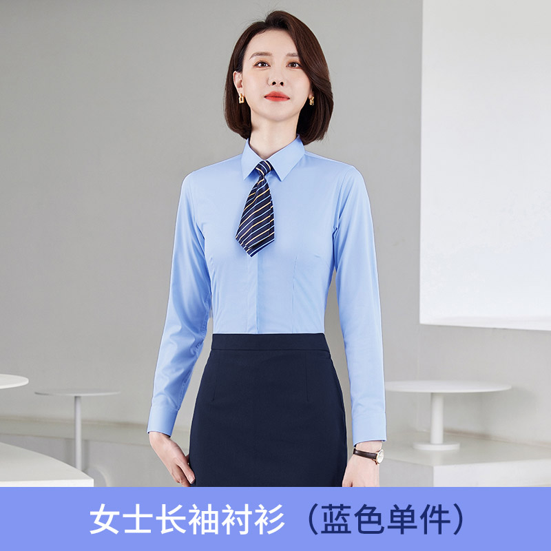 竹纤维弹力休闲长袖衬衫女款DZ1-8801长袖衬衫女图2