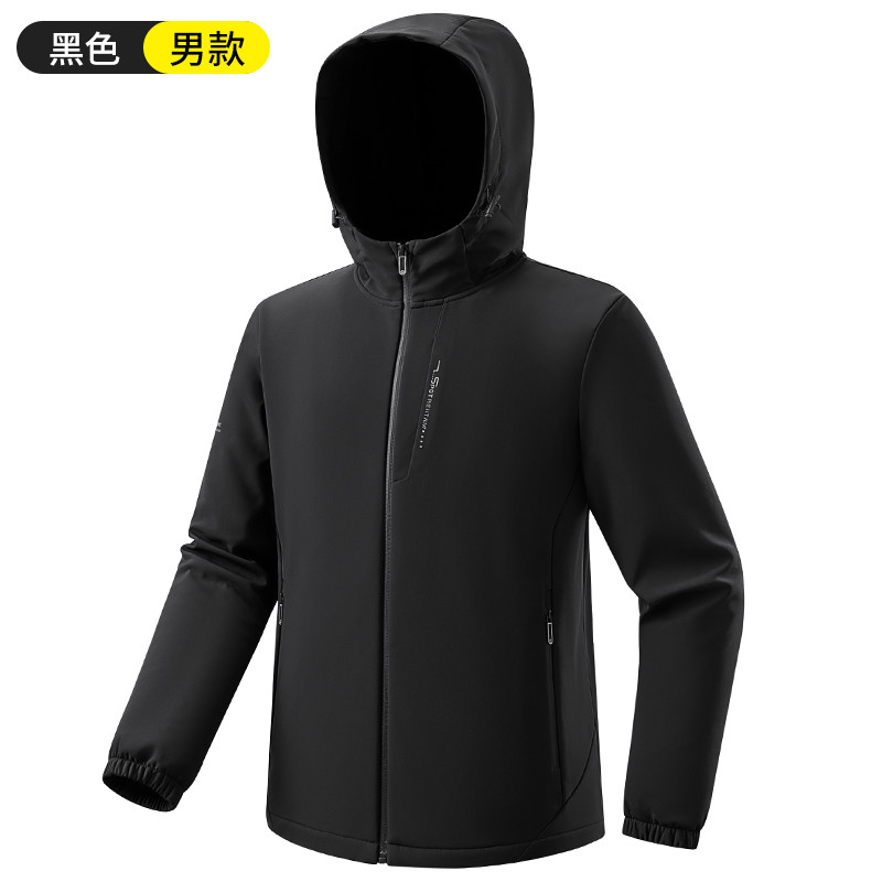 防水软壳衣一体内里摇粒绒冲锋衣KP-23661男款图2