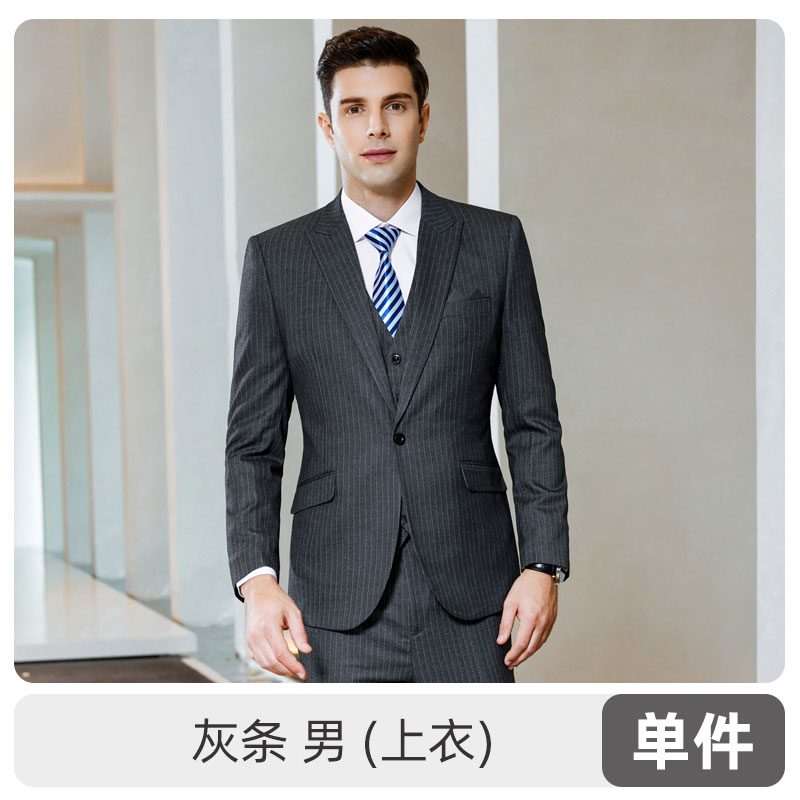 条纹英伦风商务西装西服81-8899双扣男西装图3