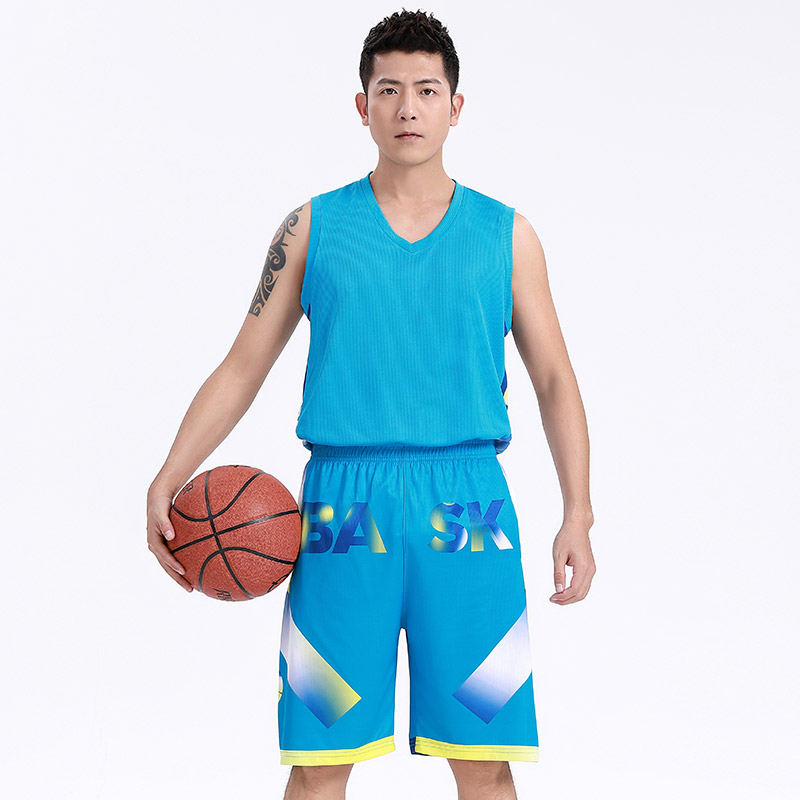 侧面印花字母篮球服套装成人款GY6-8450图3