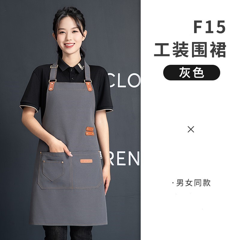 可调节挂脖防水帆布围裙U01-F15图10
