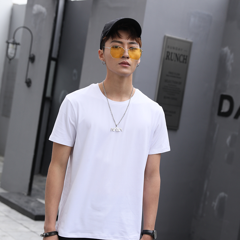 200g莫代尔休闲圆领短袖T恤通款GJ23-M003图4