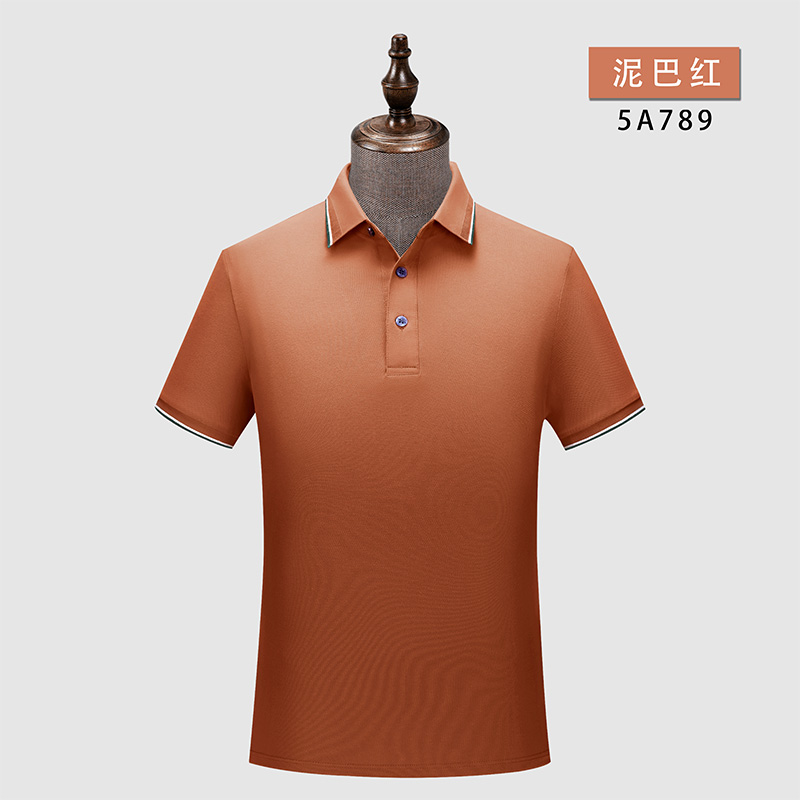 225g珠花拉架间色短袖翻领polo衫W02-5A789图4