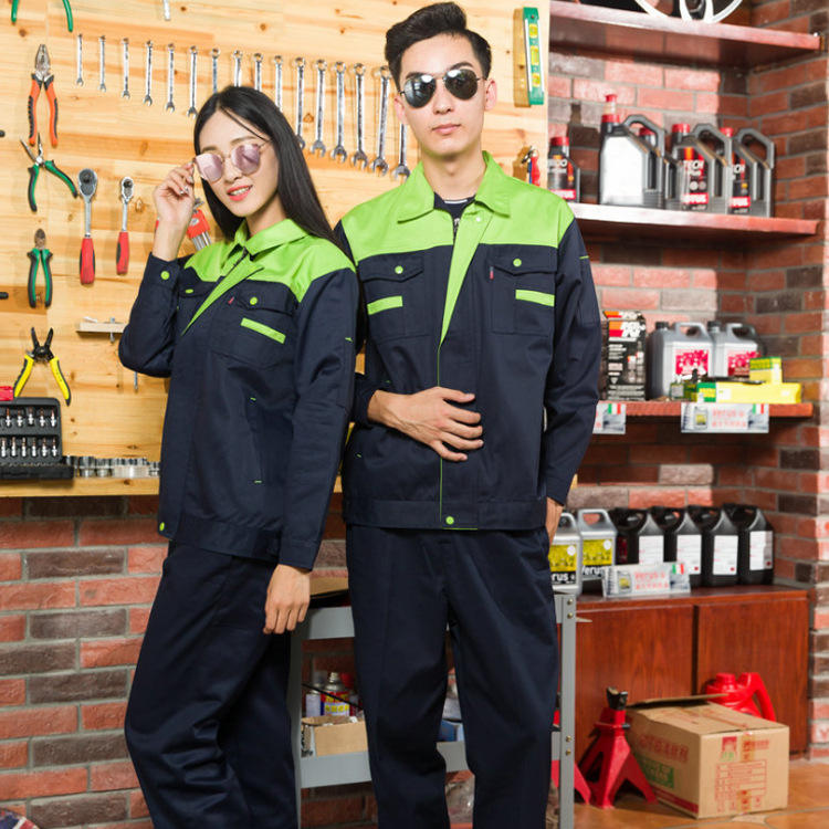 春秋工程撞色长袖工装服上衣B14-P14上衣图2