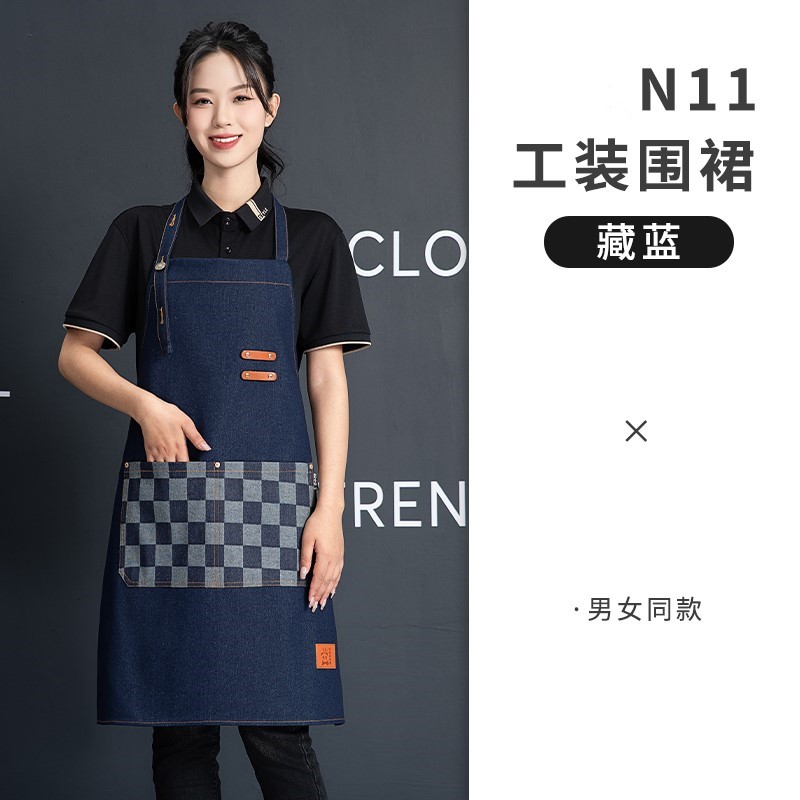 可调节挂脖牛仔围裙U01-N11图2