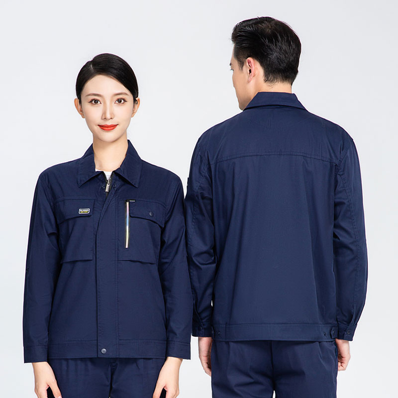 全工艺炫彩小拉链涤棉长袖工装HBY-SL35-SL361套装图3