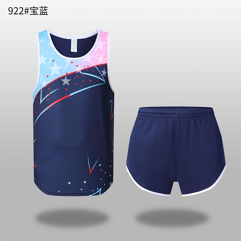 星星印花速干背心田径服套装GY1-922女款图4