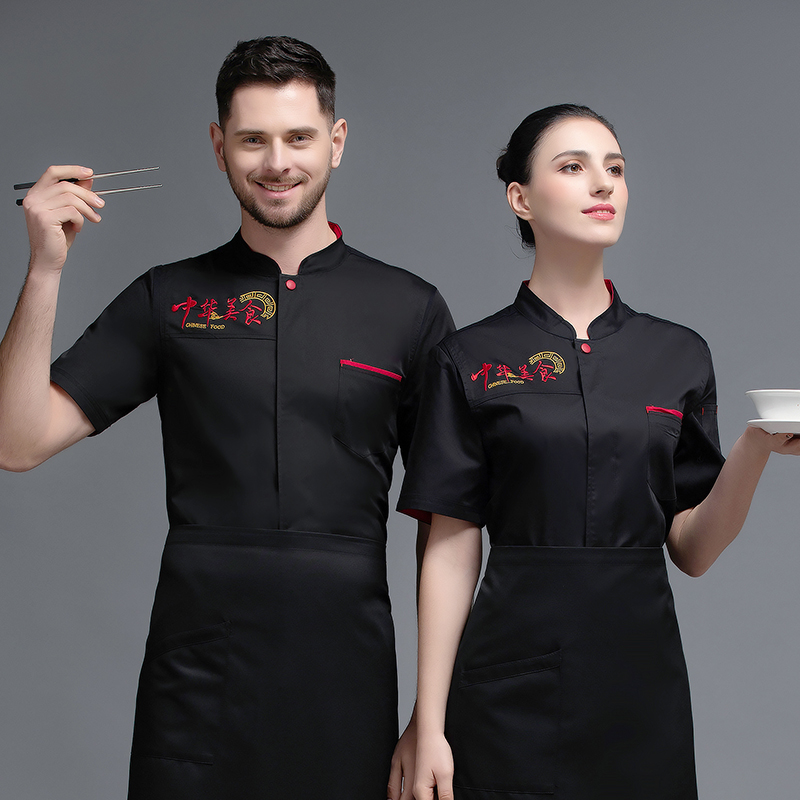 涤棉中华美食酒店厨师服短袖上衣H12-L064图3