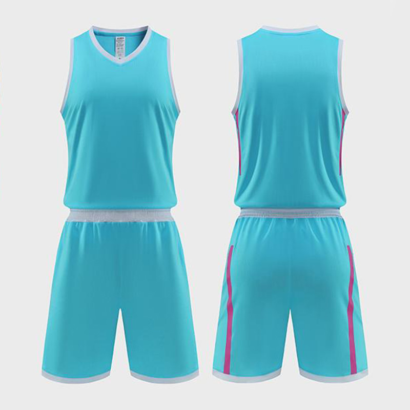 美式粉色竖条背心篮球服套装120-1936图3