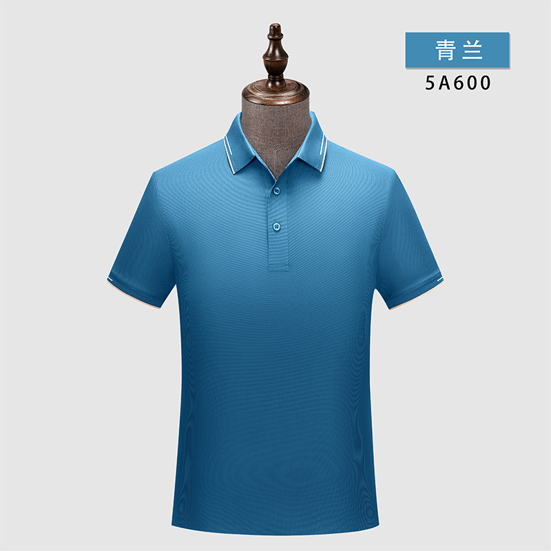 180g华夫格锦氨无缝纯色短袖翻领polo衫W02-5A600图7