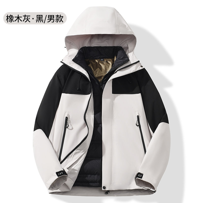 全热封羽绒三合一冲锋衣男款KM2-25591R图6
