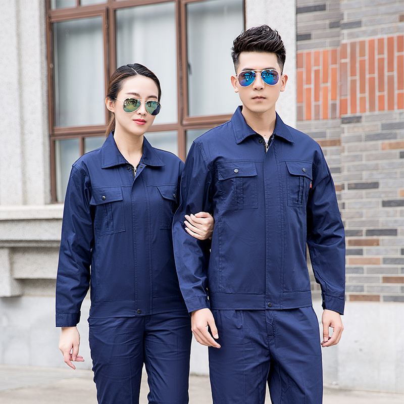 全工艺纯棉细斜纹夏季长袖拉链工装套装HBY-SCL1201-1204套装图2