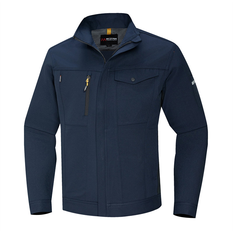 春秋防静电立领纯色拉链款工作服H06-6509图2