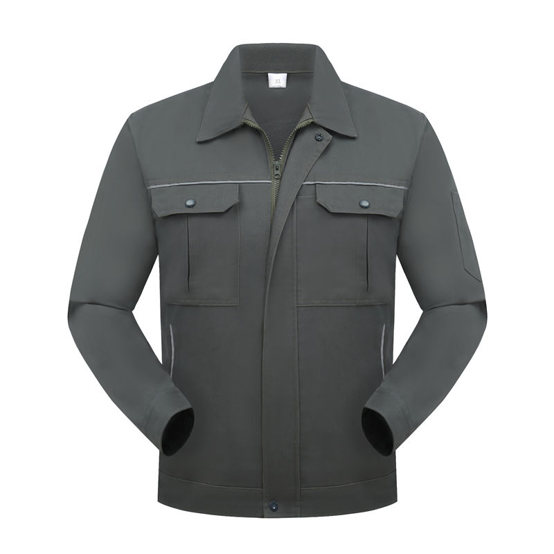 春秋纯色涤棉磨毛工作服上衣H22-2419图4
