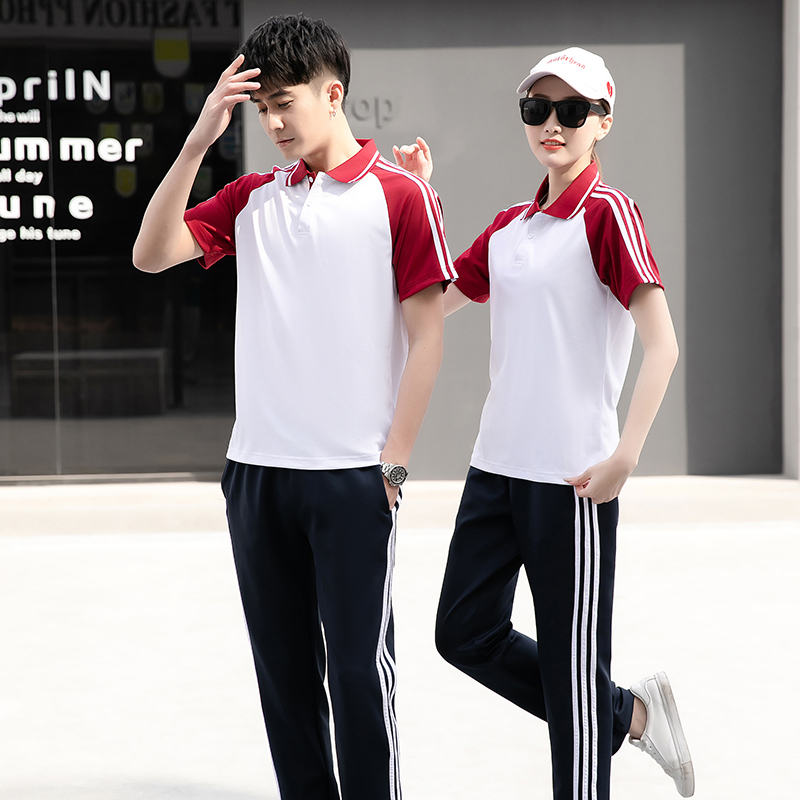 翻领短袖运动校服套装KI2-579套装图3