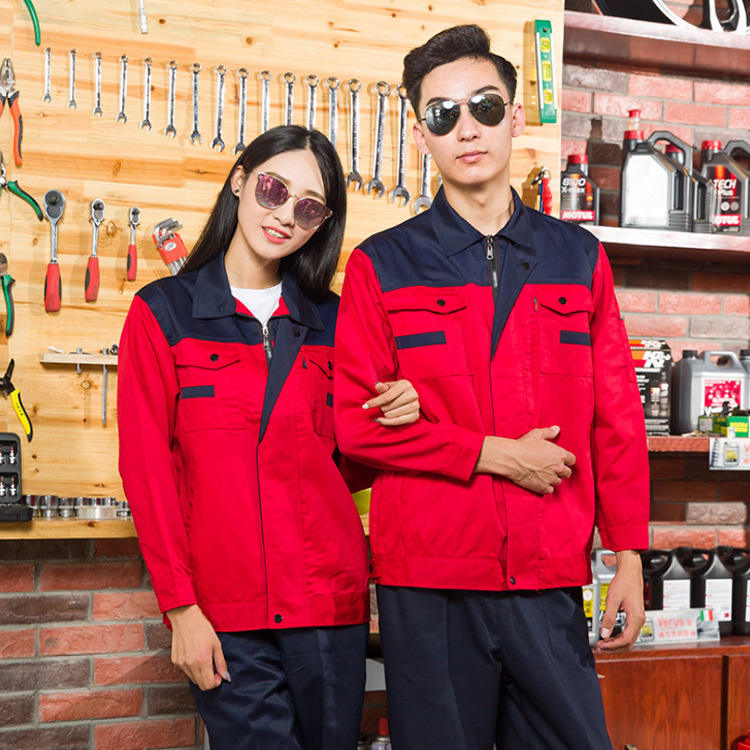 春秋工程撞色长袖工装服上衣B14-P14上衣图10