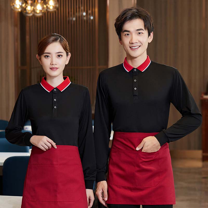 撞色翻领修身酒店服务员工作服上衣SGQ-2020-59图2