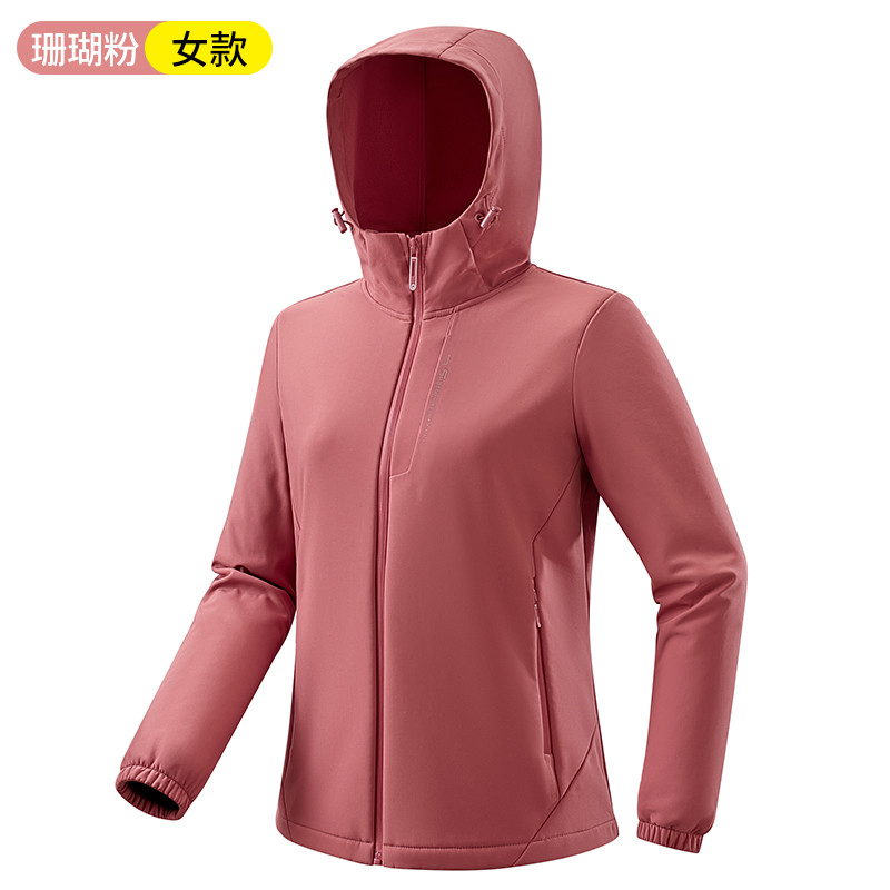 防水软壳衣一体内里摇粒绒冲锋衣KP-23661女款图3