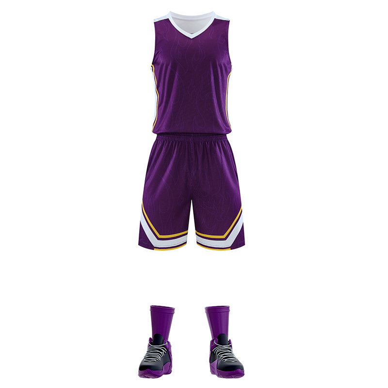 吸湿排汗速干球迷布篮球服套装YA-8622图4