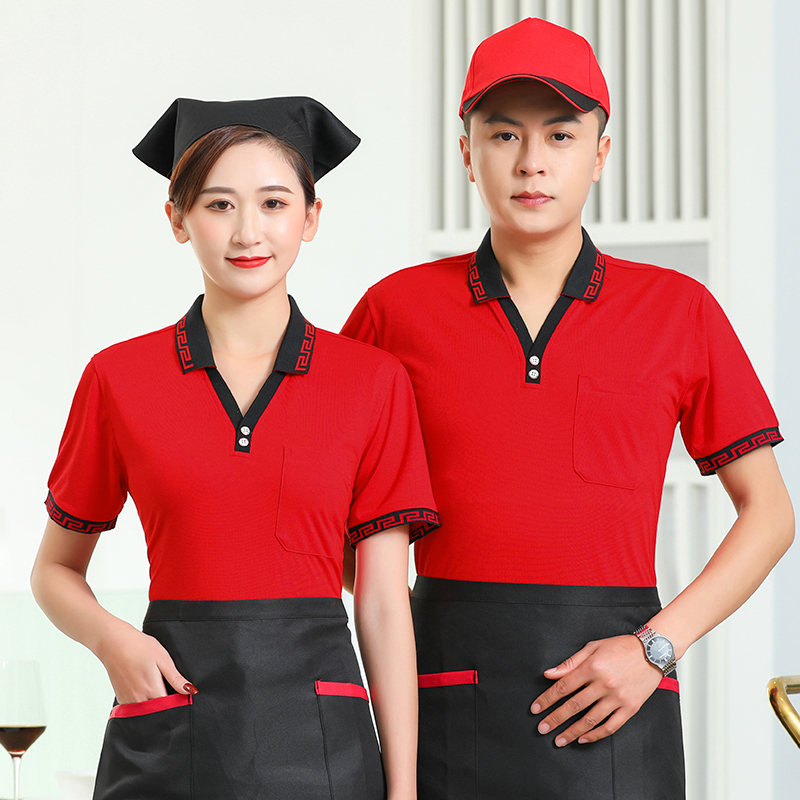 200g大V领短袖酒店工作服通款H04-L001大V领图7