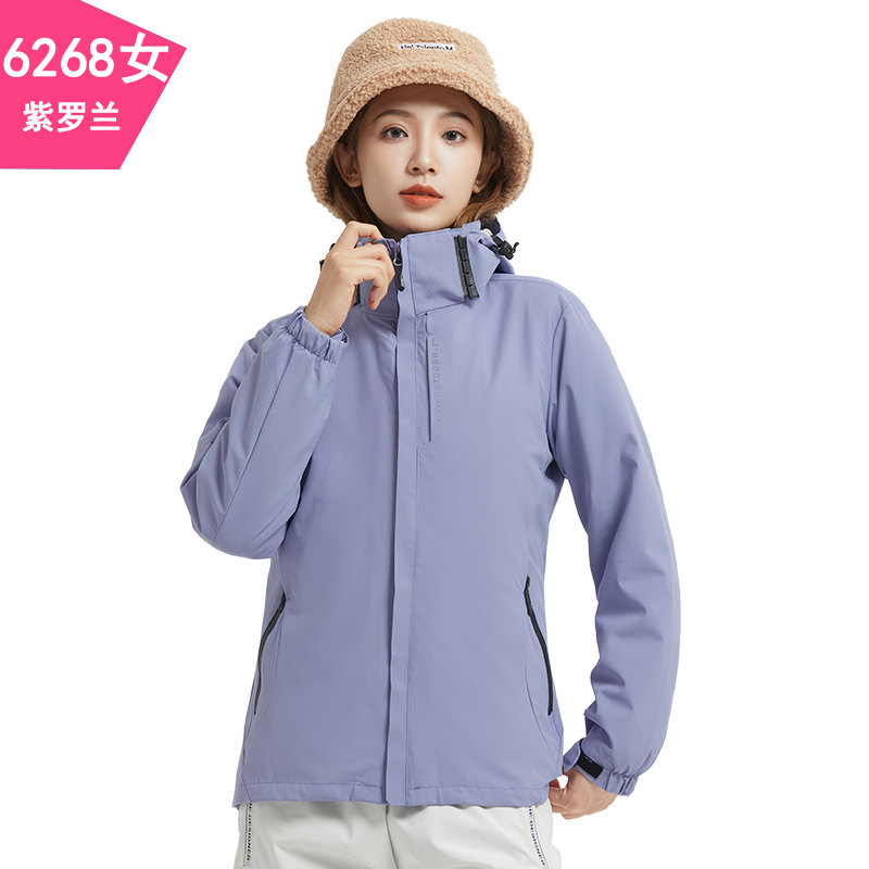 户外可拆卸珊瑚绒内胆三合一冲锋衣女款Z33-6268图4