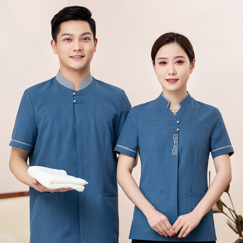 新宫格短袖保洁服上衣女款H10-2102女图3