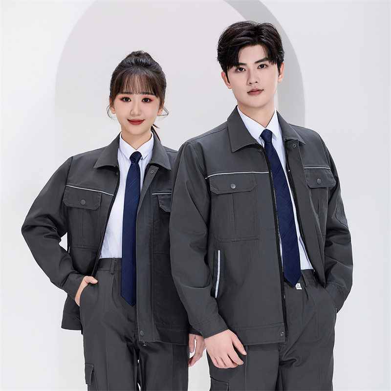 春秋纯色长袖工作服套装H22-24193图3