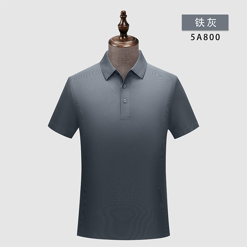 180g锦氨无缝纯色短袖翻领polo衫W02-5A800图5
