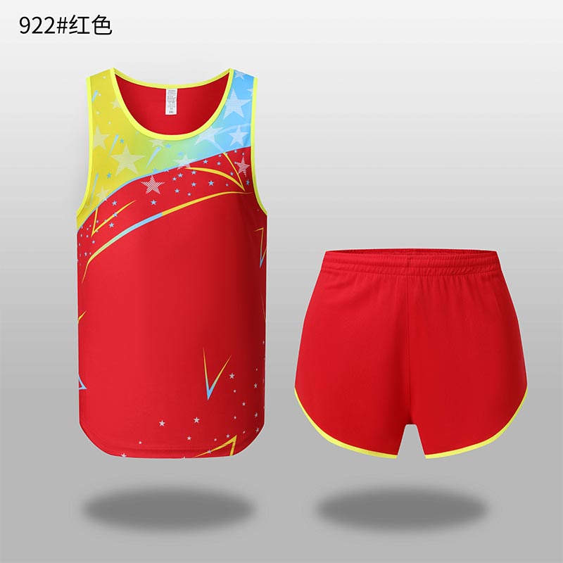 星星印花速干背心田径服套装GY1-922女款图6