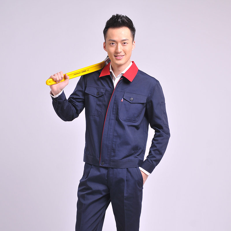 E02-单层拉链夹克长袖工装服套装图6