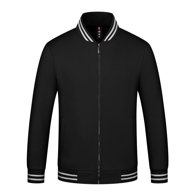 天丝棉加绒纯色拉链棒球服H09-2200图2
