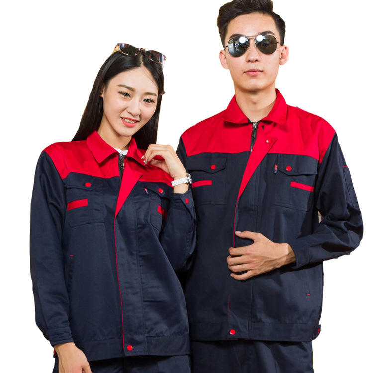 春秋工程撞色长袖工装服上衣B14-P14上衣图6