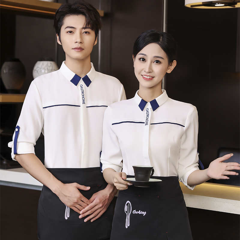 英伦风衬衣餐饮长袖服务员工作服HD3-21-C001男款图2