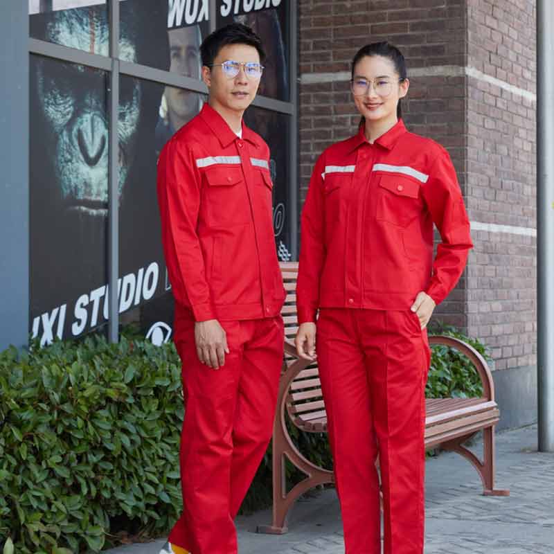 高亮反光条涤棉长袖工装套装M04-8050套装图2