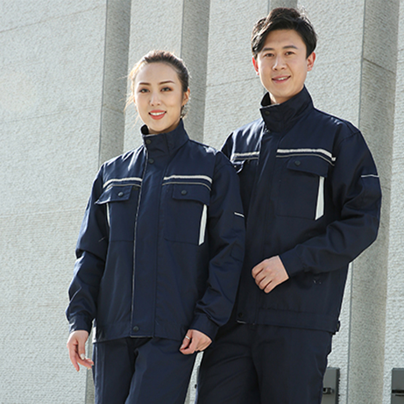 涤棉全工艺小拉链长袖工装劳保服上衣Y01-小拉链长袖上衣图6