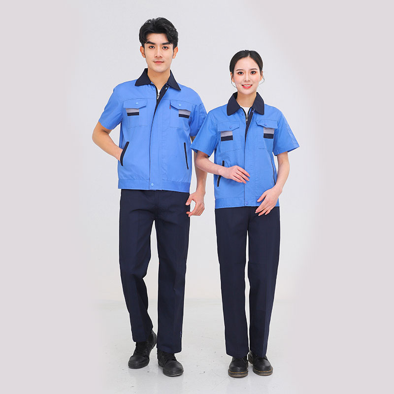 全工艺涤棉细斜纹短袖工装套装HBY-S2201-S2205套装图6