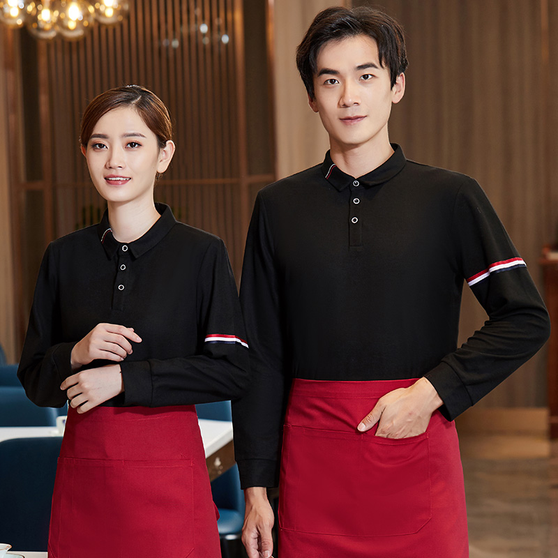 织带长袖POLO衫服务员工作服H01-2020-57图2