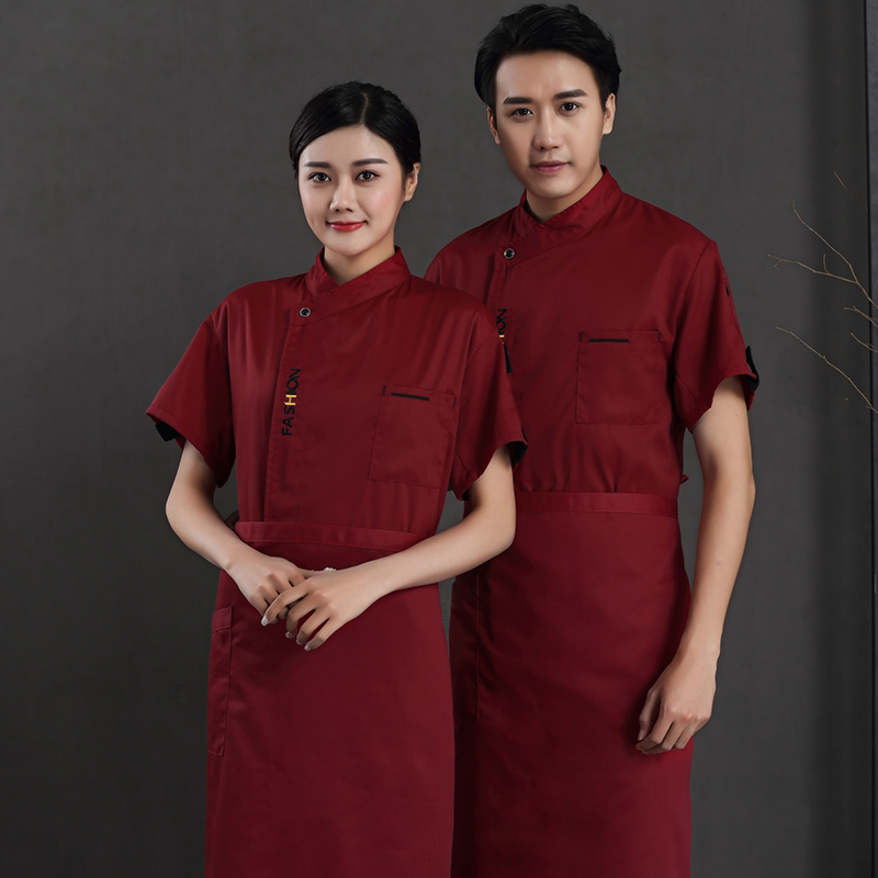 英文门襟短袖厨师服 H12-C0201010图3