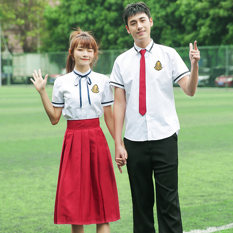 学院风中学生青春活力翻领校服套装H18-1932图4